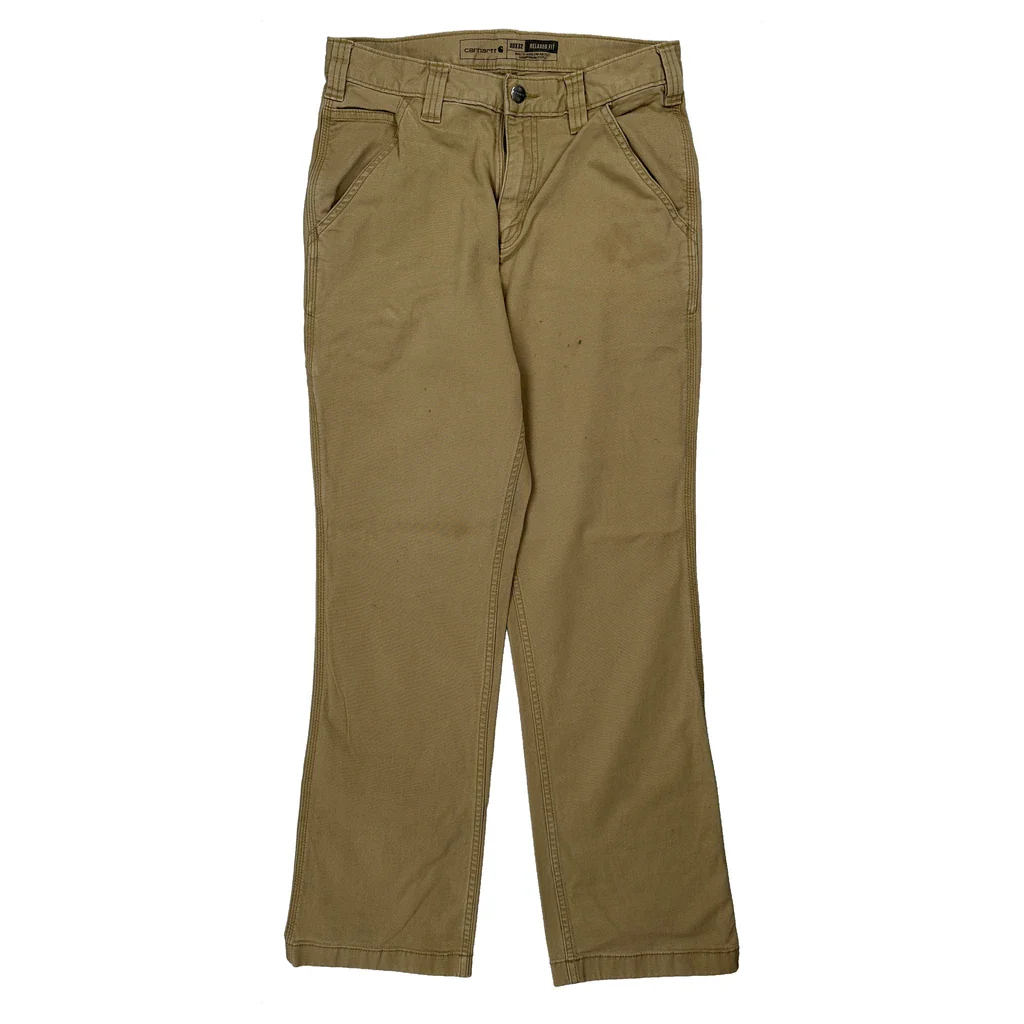 Carhartt Carpenter Trousers - 28W 30L Beige Cotton - Image 2