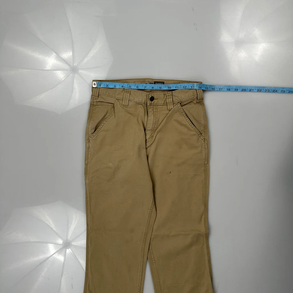Carhartt Carpenter Trousers - 28W 30L Beige Cotton - Image 4