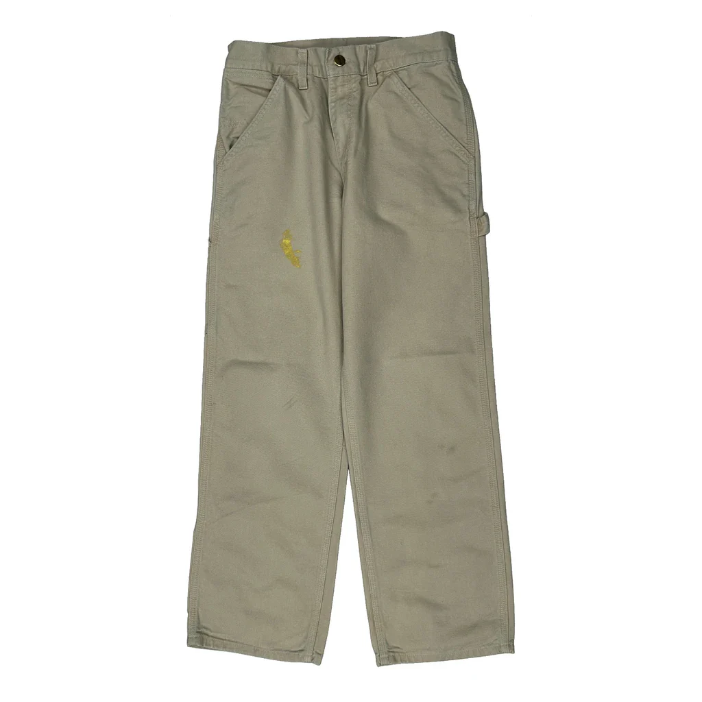 Carhartt Carpenter Trousers - 28W 29L Beige Cotton - Image 2
