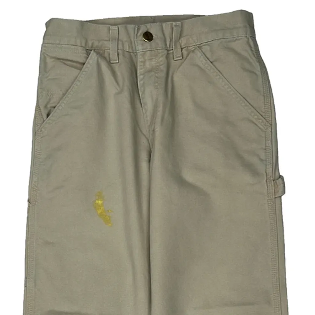 Carhartt Carpenter Trousers - 28W 29L Beige Cotton - Image 9