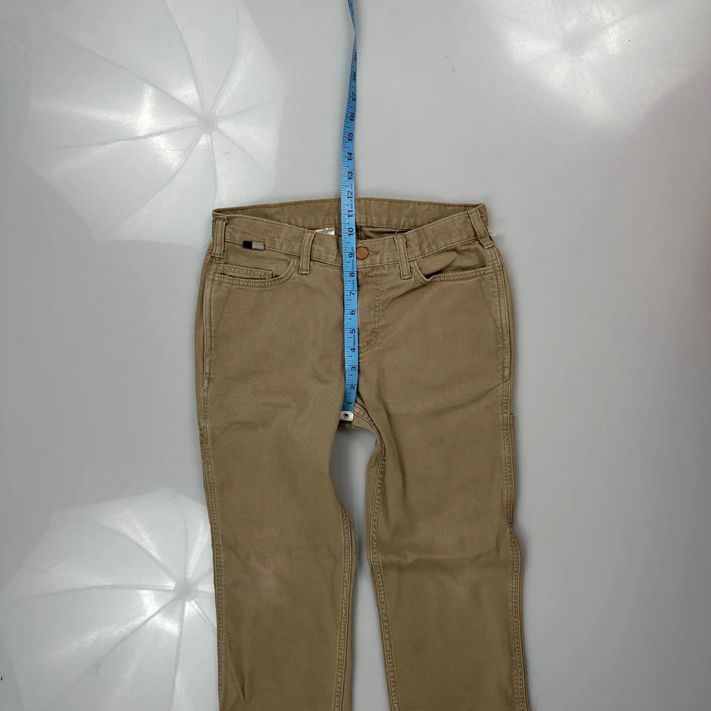 Carhartt Carpenter Trousers - 30W 29L Beige Cotton Blend - Image 4