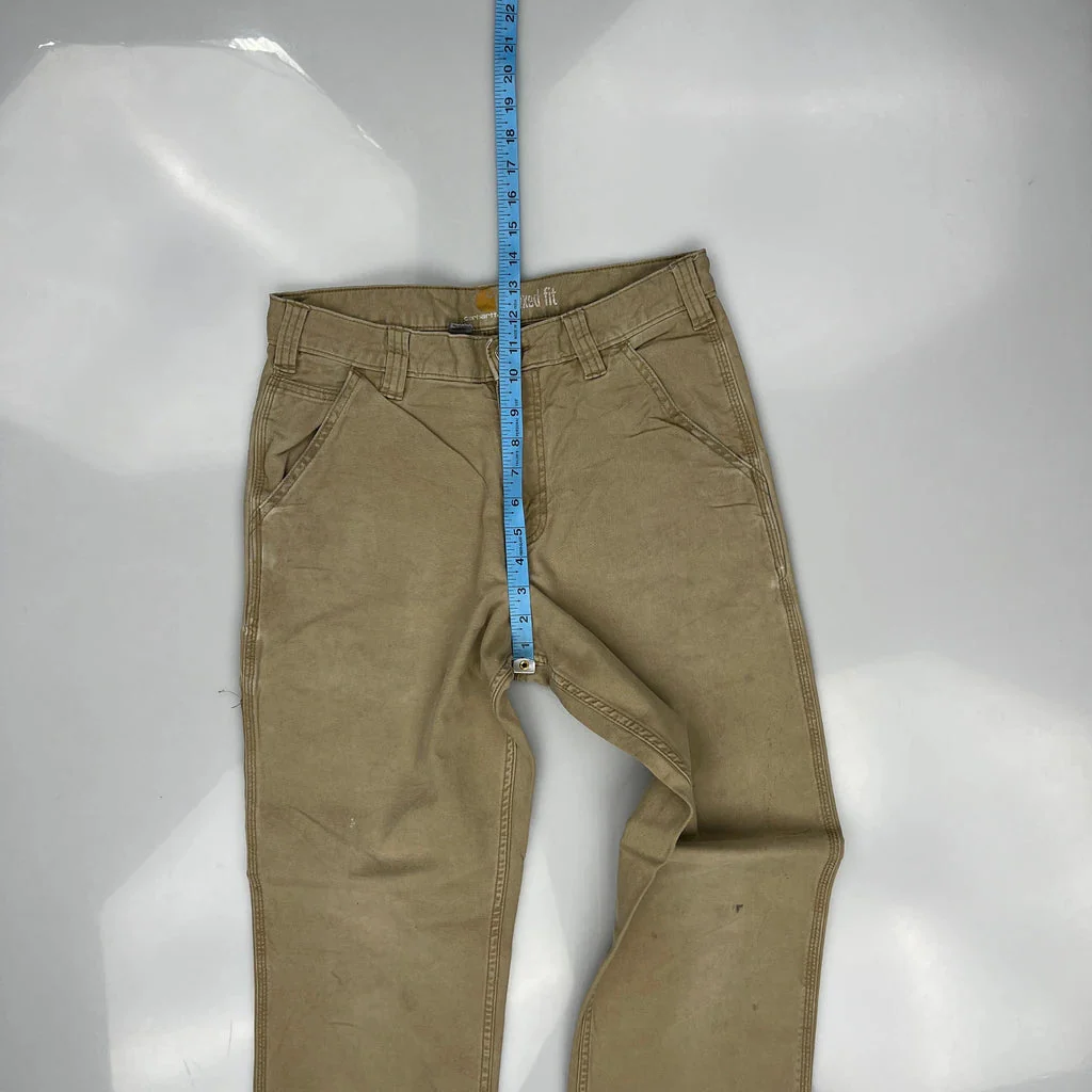 Carhartt Carpenter Trousers - 30W 31L Beige Cotton - Image 4