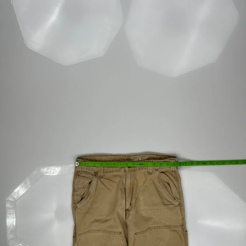 Carhartt Double Knee Carpenter Trousers - 30W 32L Beige Cotton - Image 3