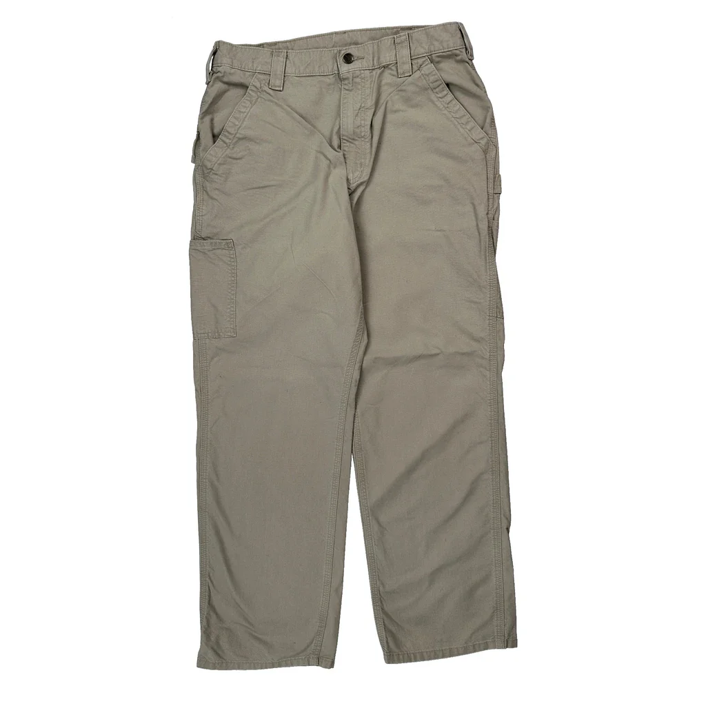 Carhartt B151 Tan Carpenter Trousers - 32W 31L Beige Cotton - Image 2