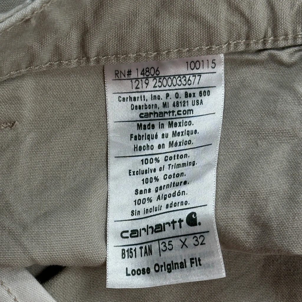 Carhartt B151 Tan Carpenter Trousers - 32W 31L Beige Cotton - Image 6