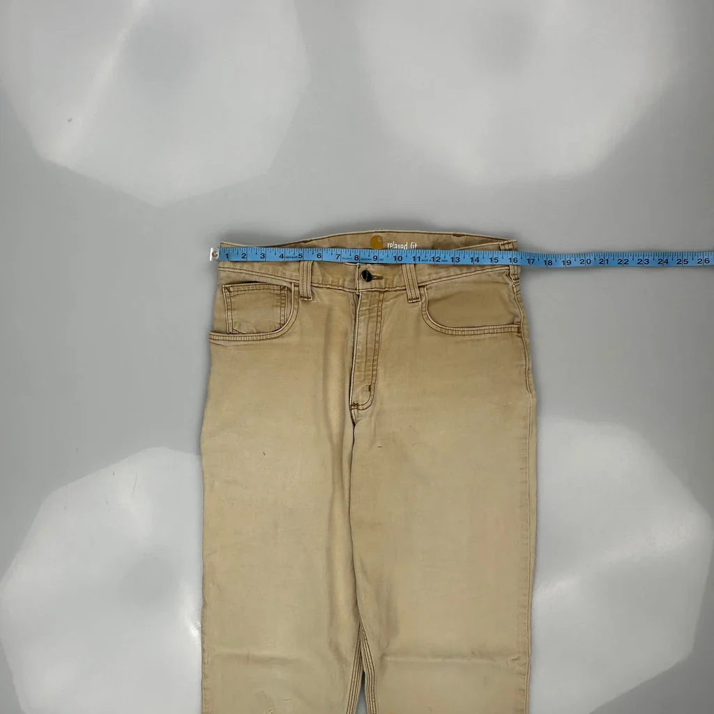 Carhartt Carpenter Trousers - 32W 34L Beige Cotton - Image 3