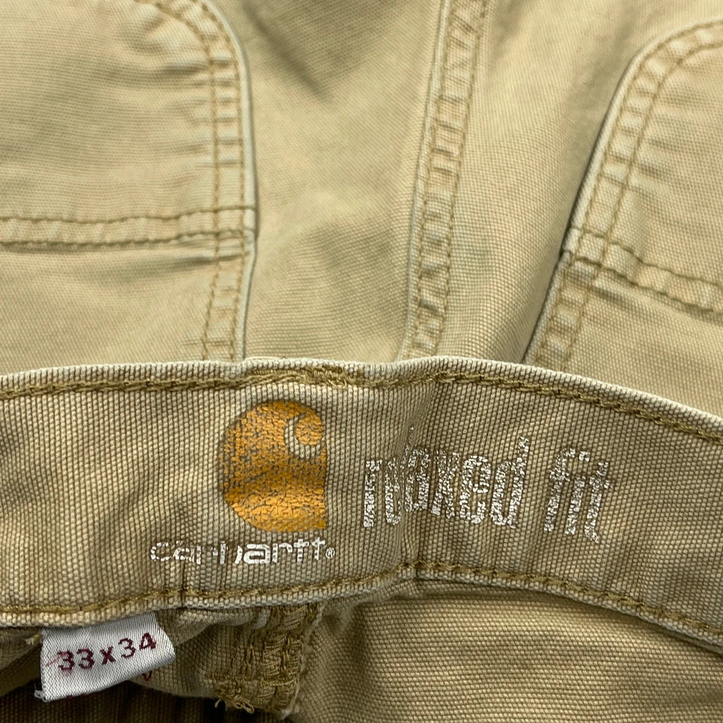 Carhartt Carpenter Trousers - 32W 32L Beige Cotton - Image 6
