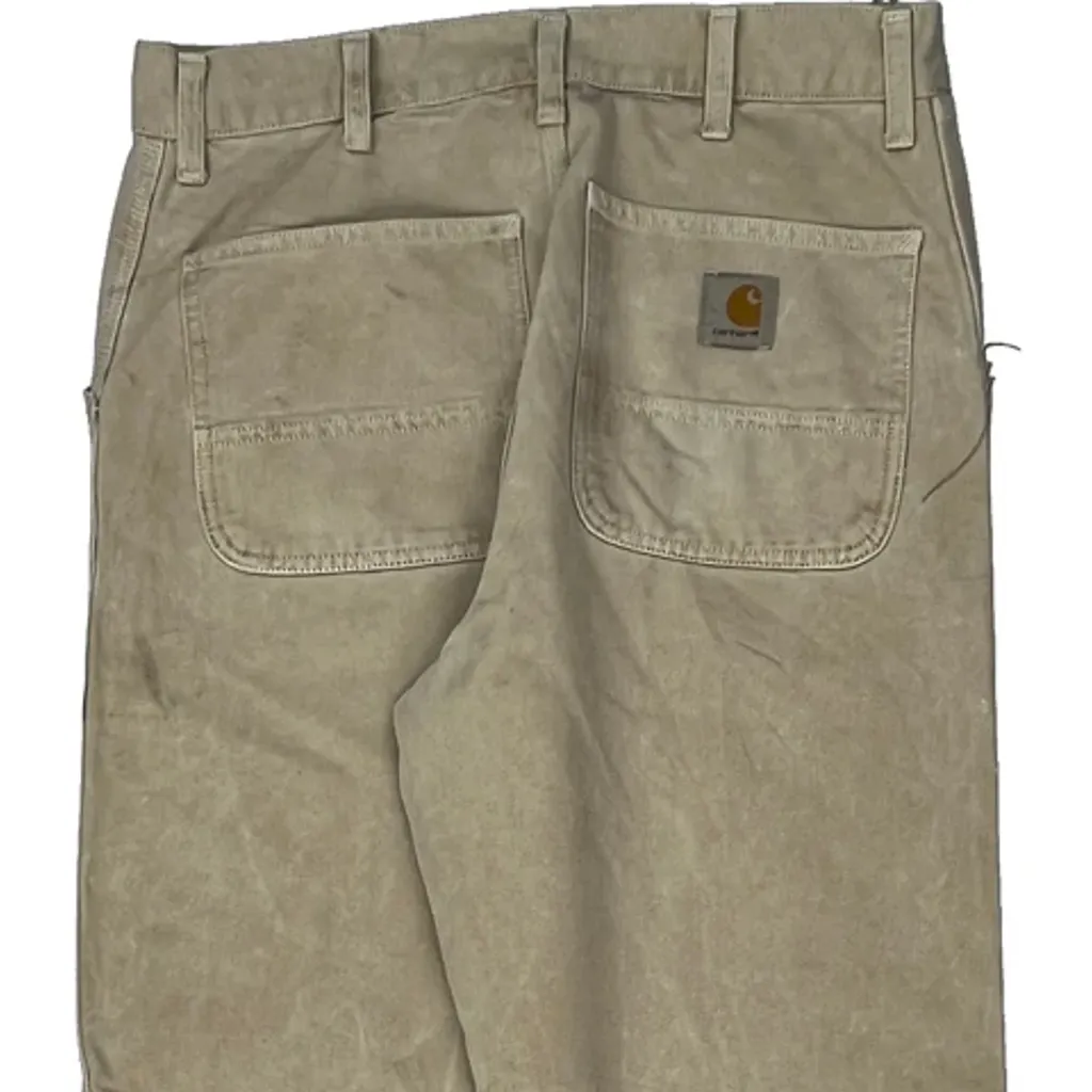 Carhartt Carpenter Trousers - 32W 33L Beige Cotton - Image 7