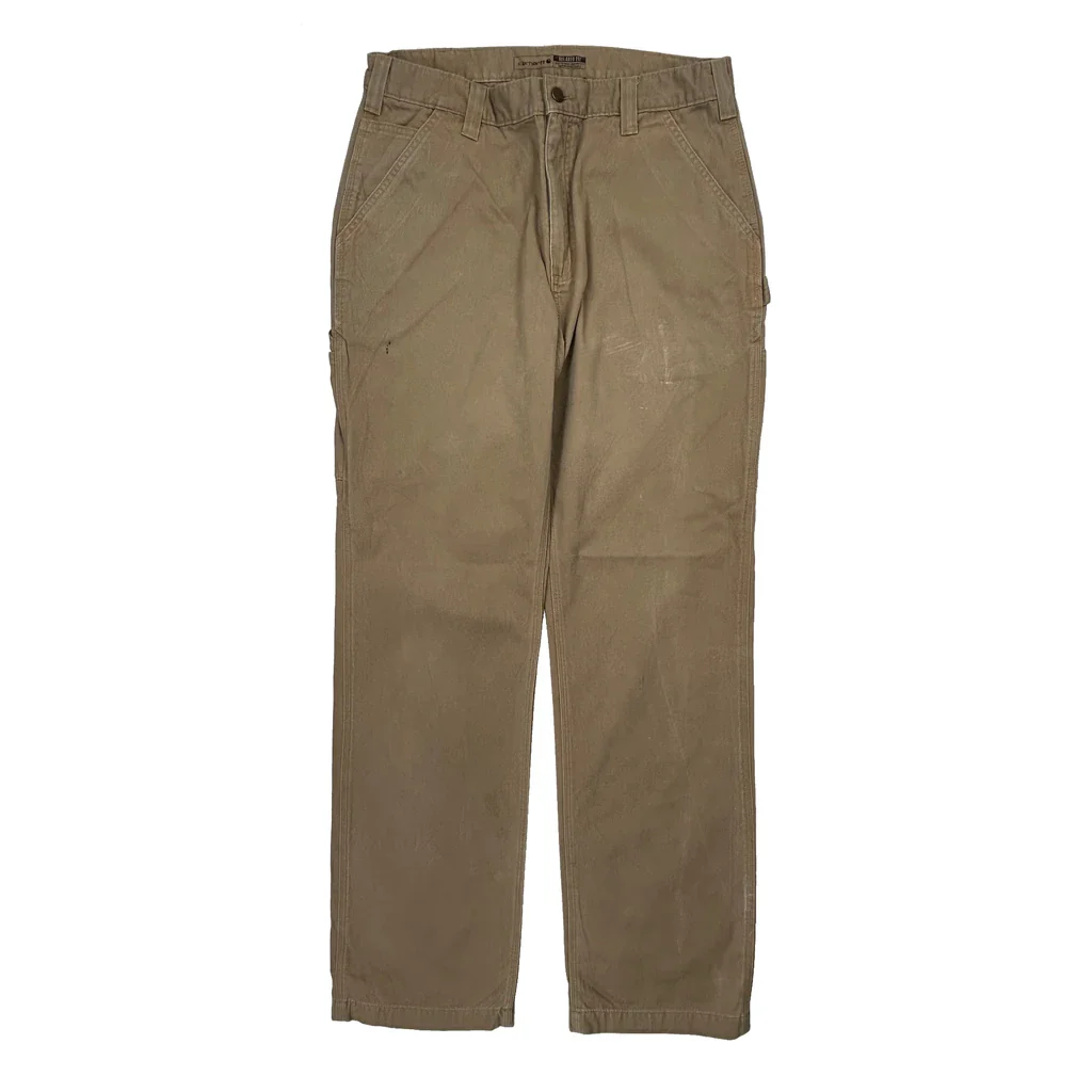 Carhartt Carpenter Trousers - 32W 34L Beige Cotton - Image 2