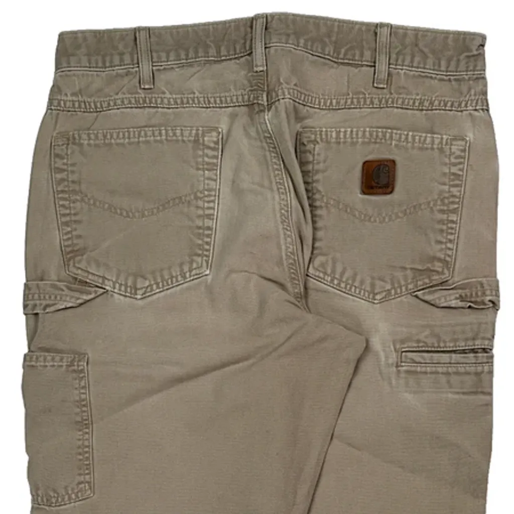 Carhartt Carpenter Trousers - 33W 33L Beige Cotton - Image 7