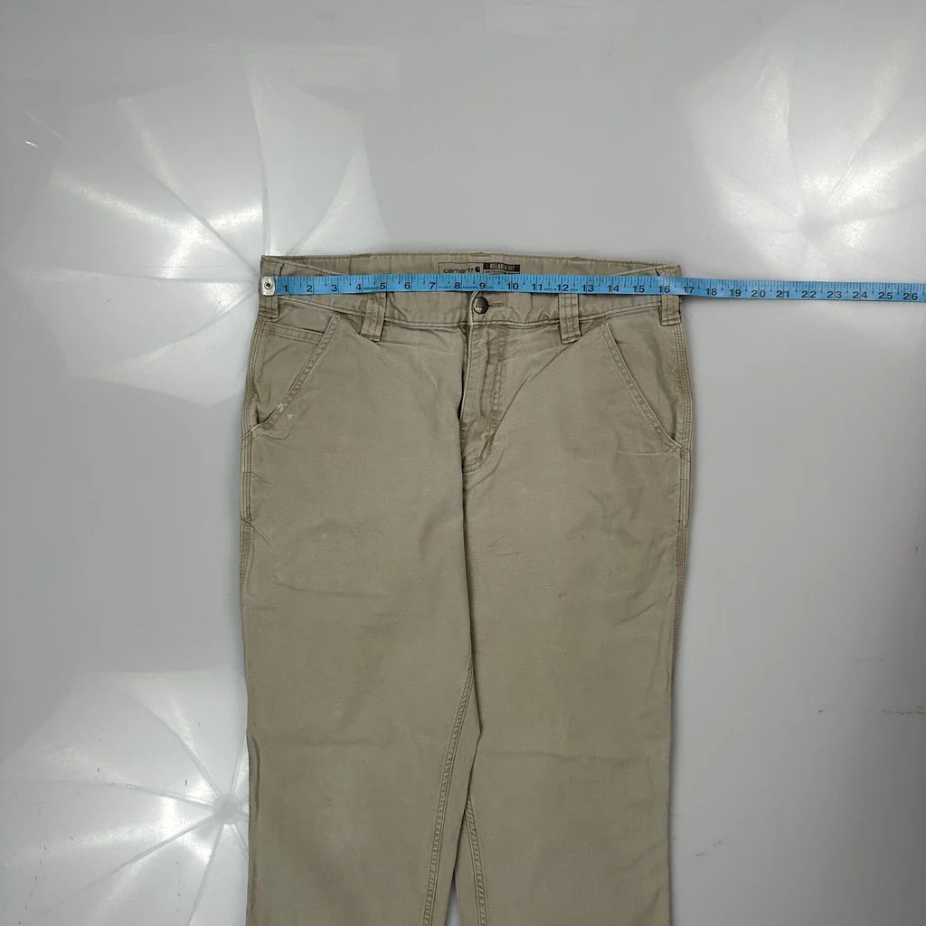 Carhartt Carpenter Trousers - 33W 30L Beige Cotton - Image 3