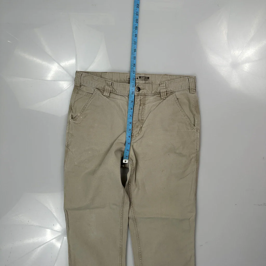 Carhartt Carpenter Trousers - 33W 30L Beige Cotton - Image 4