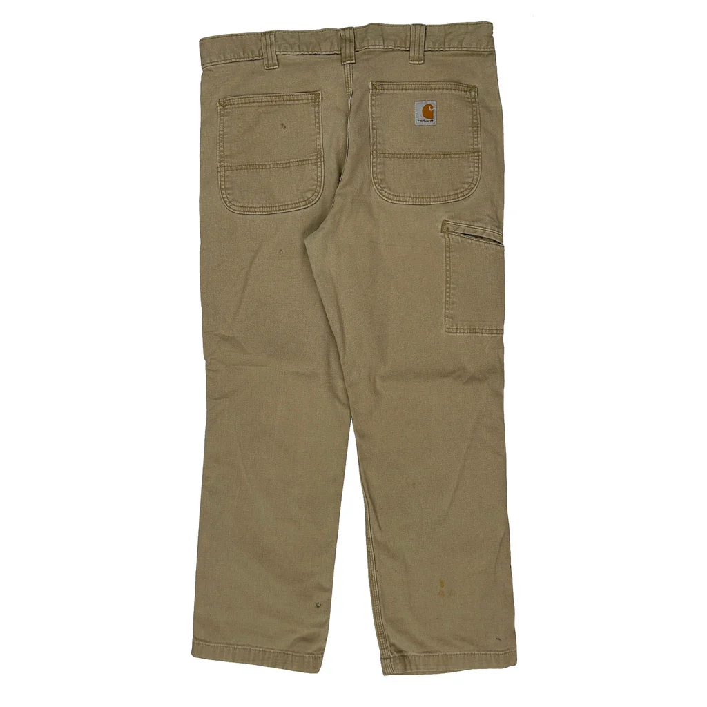 Carhartt Carpenter Trousers - 33W 28L Beige Cotton