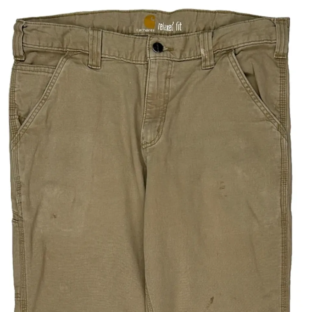 Carhartt Carpenter Trousers - 33W 28L Beige Cotton - Image 10
