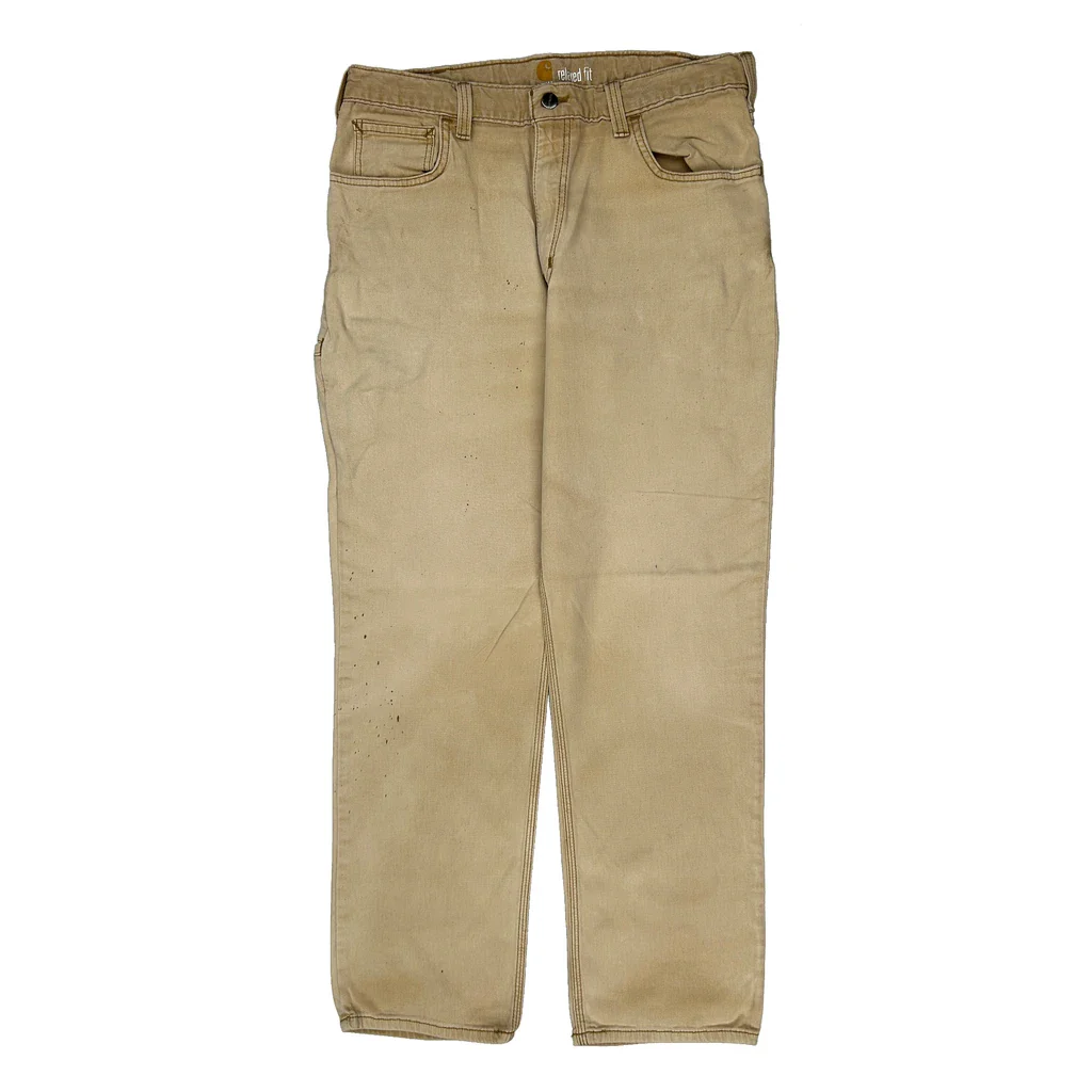 Carhartt Carpenter Trousers - 33W 31L Beige Cotton - Image 2