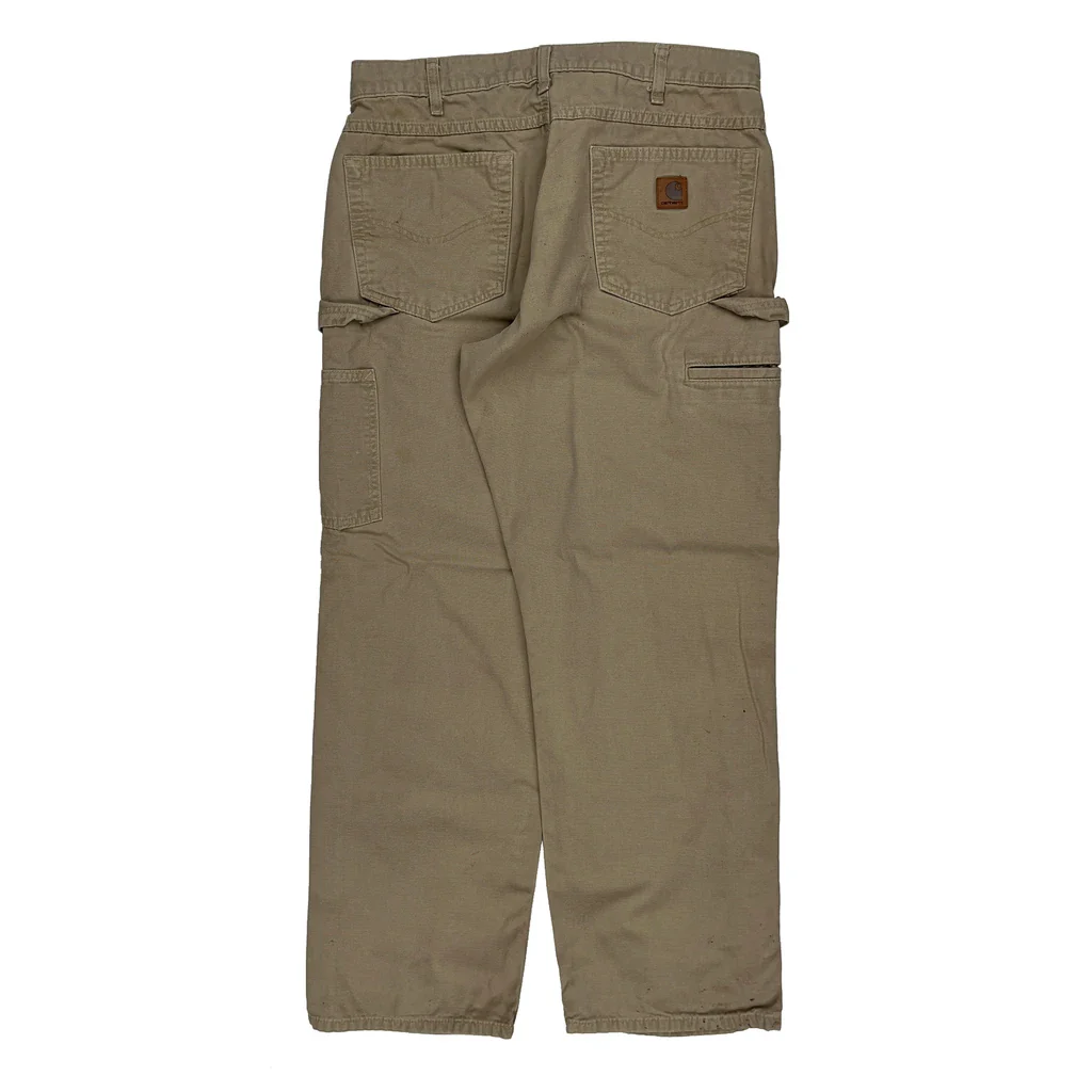 Carhartt Carpenter Trousers - 33W 30L Beige Cotton