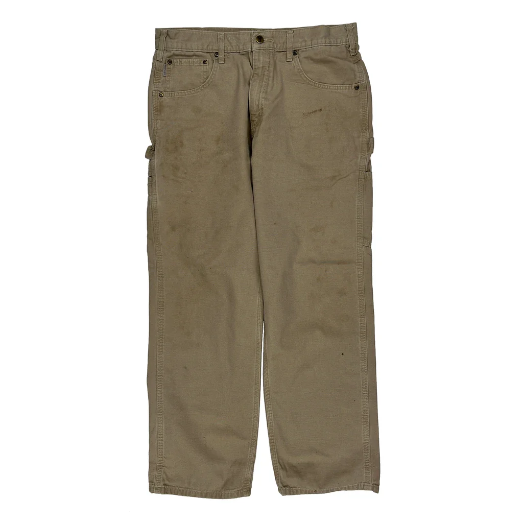 Carhartt Carpenter Trousers - 33W 30L Beige Cotton - Image 2