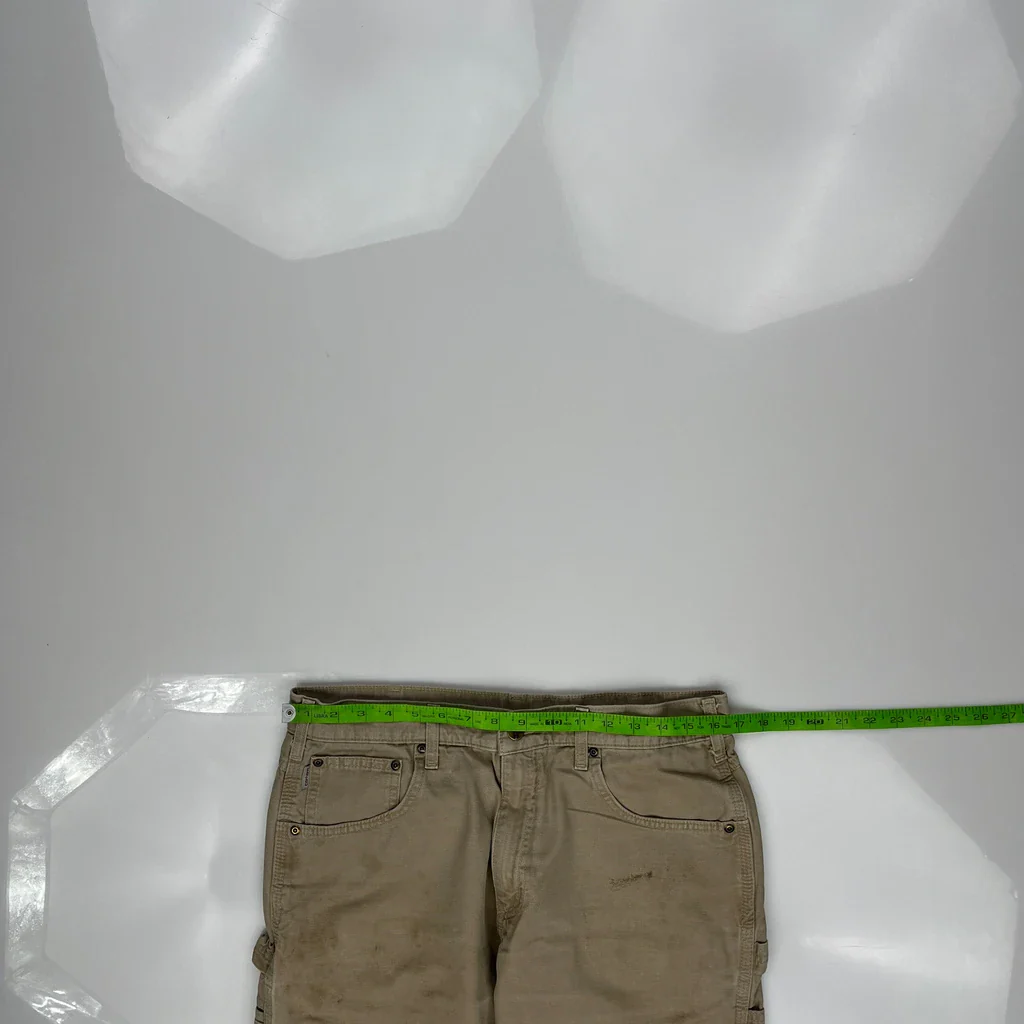 Carhartt Carpenter Trousers - 33W 30L Beige Cotton - Image 3