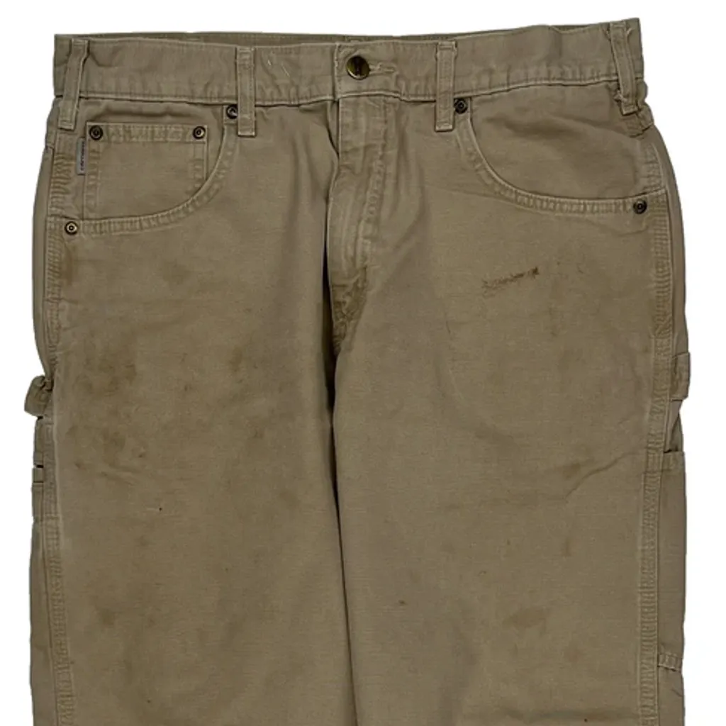 Carhartt Carpenter Trousers - 33W 30L Beige Cotton - Image 9