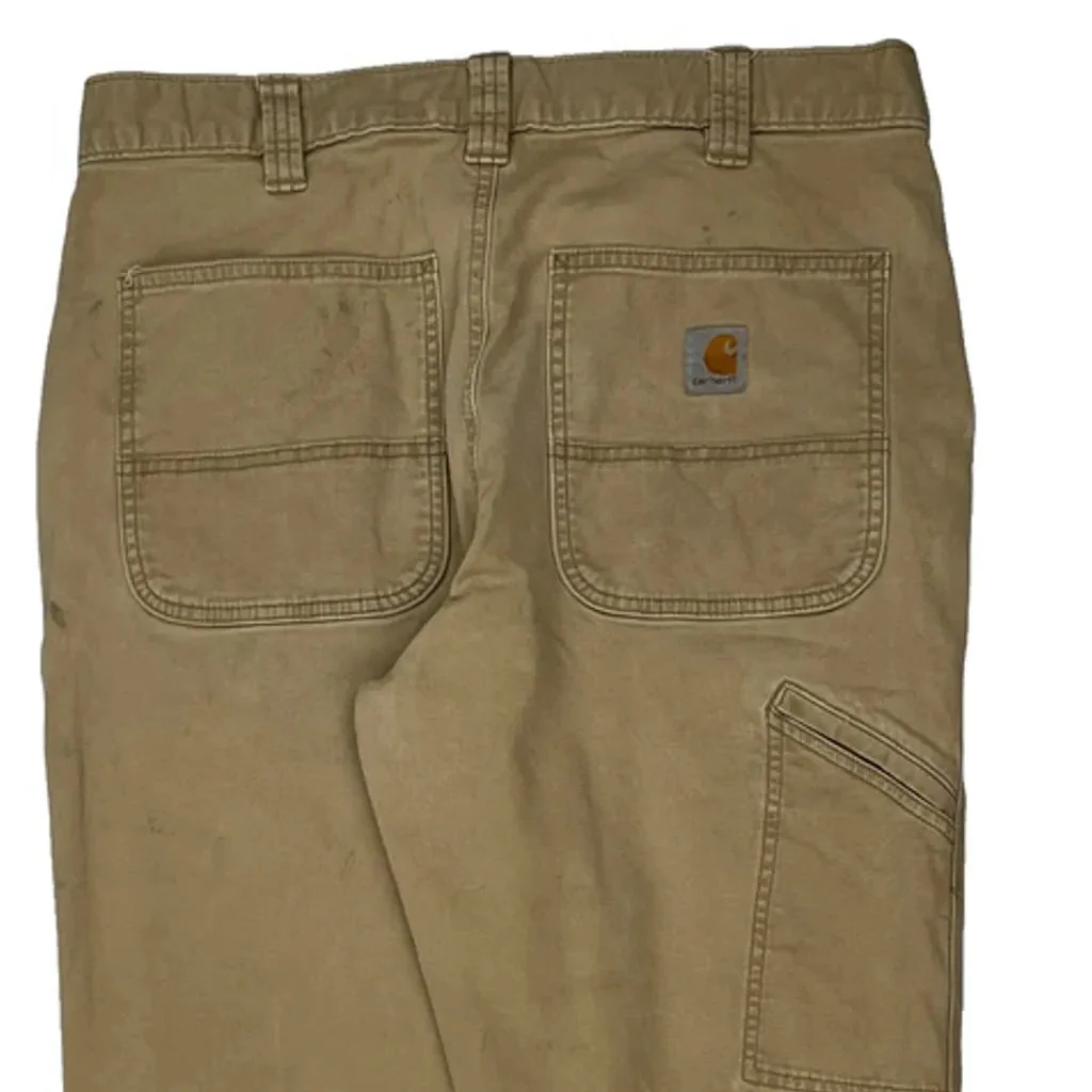 Carhartt Carpenter Trousers - 33W 32L Beige Cotton - Image 7