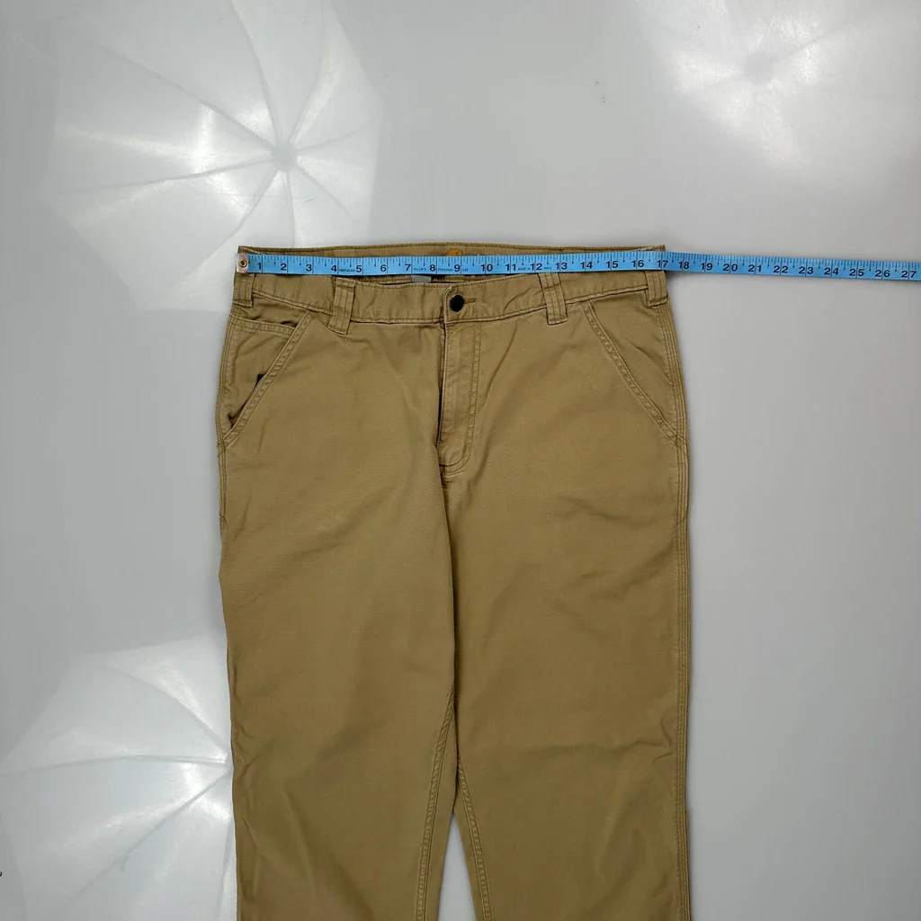 Carhartt Carpenter Trousers - 34W 30L Beige Cotton - Image 3