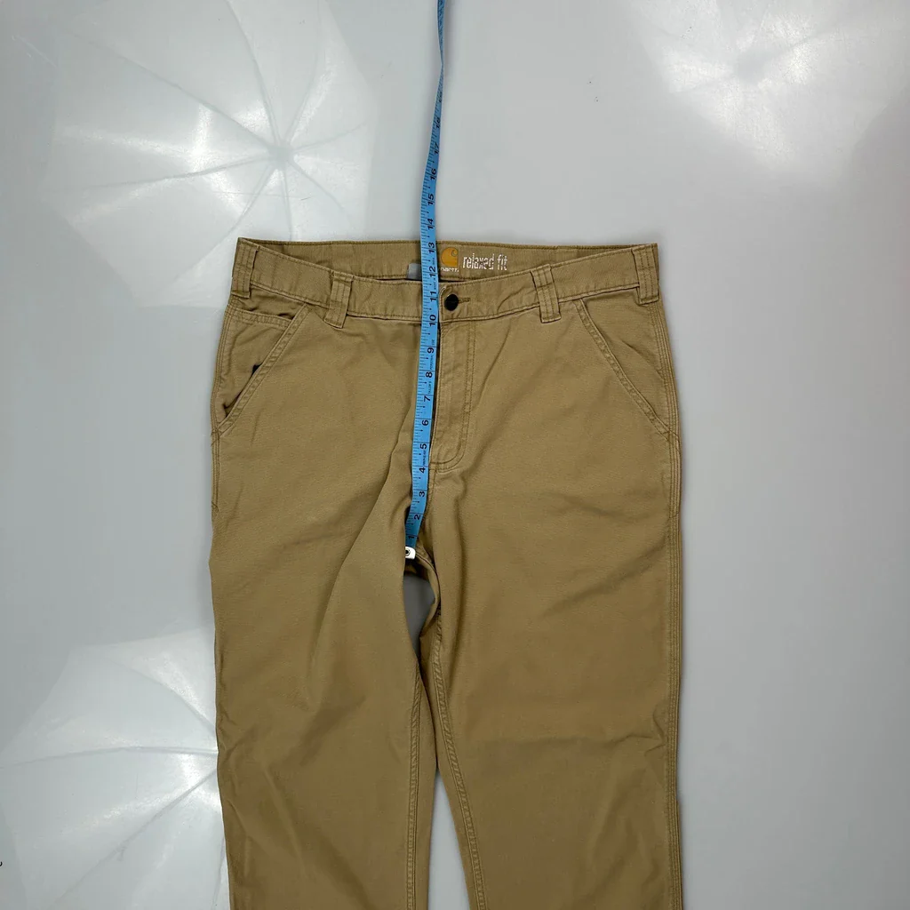Carhartt Carpenter Trousers - 34W 30L Beige Cotton - Image 4