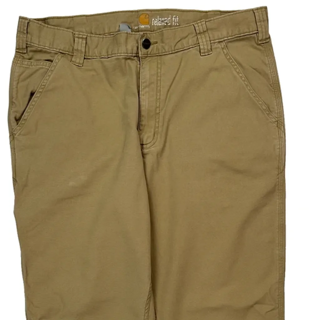 Carhartt Carpenter Trousers - 34W 30L Beige Cotton - Image 8