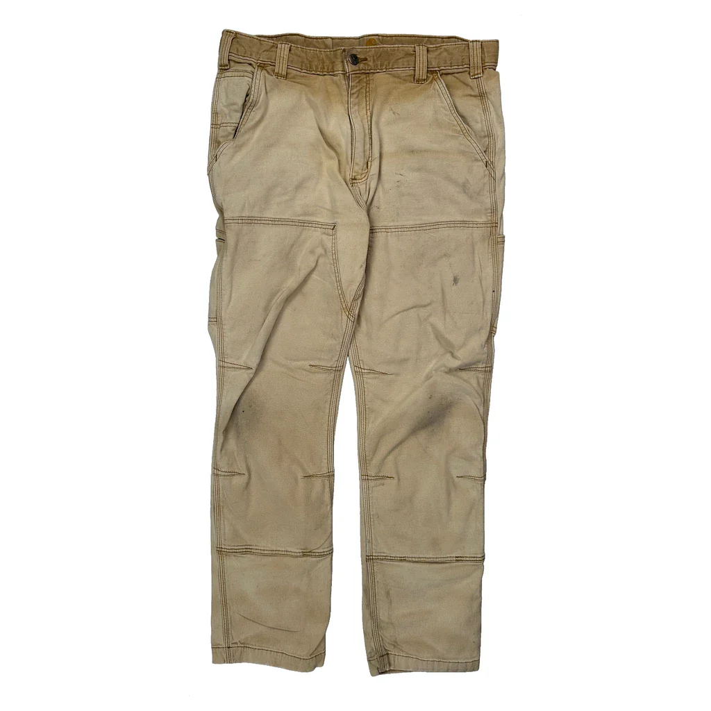 Carhartt Double Knee Carpenter Trousers - 34W 30L Beige Cotton - Image 2