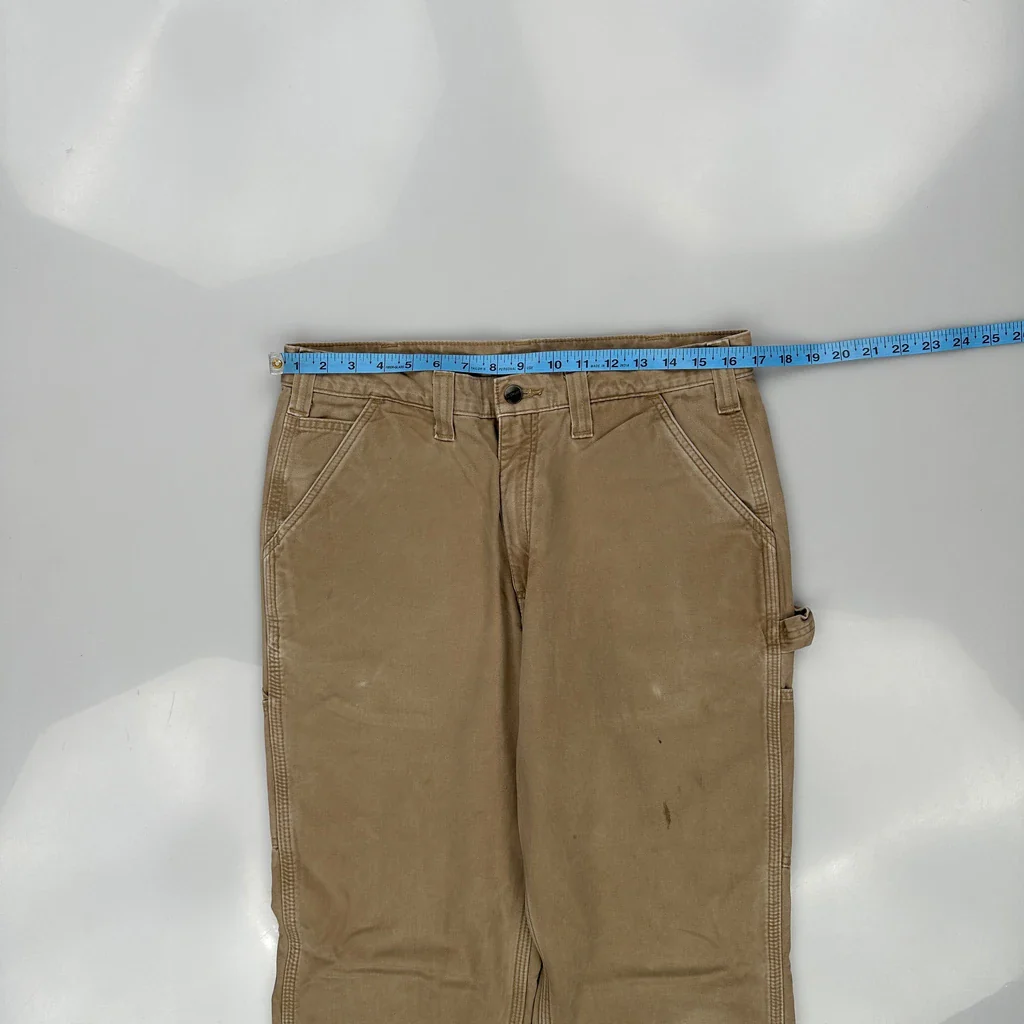 Carhartt Carpenter Trousers - 34W 34L Beige Cotton - Image 3