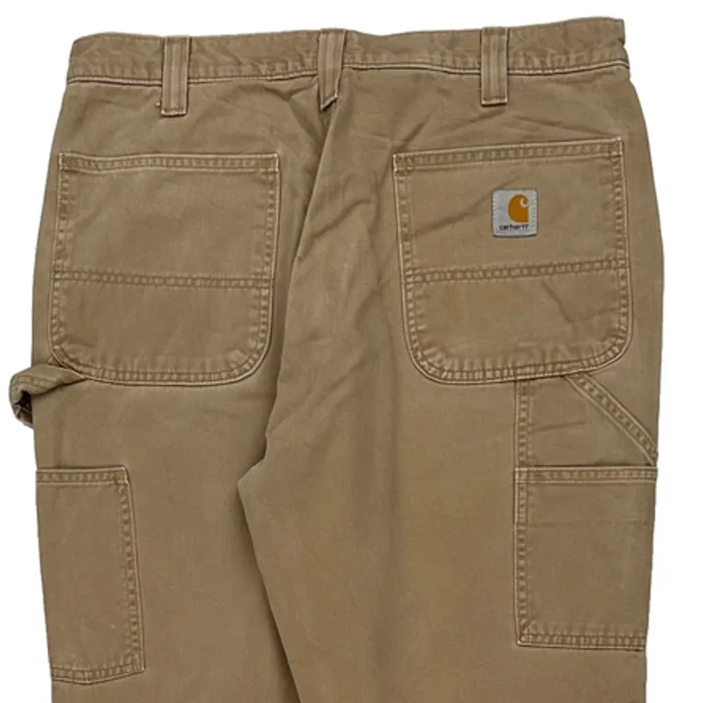 Carhartt Carpenter Trousers - 34W 34L Beige Cotton - Image 9