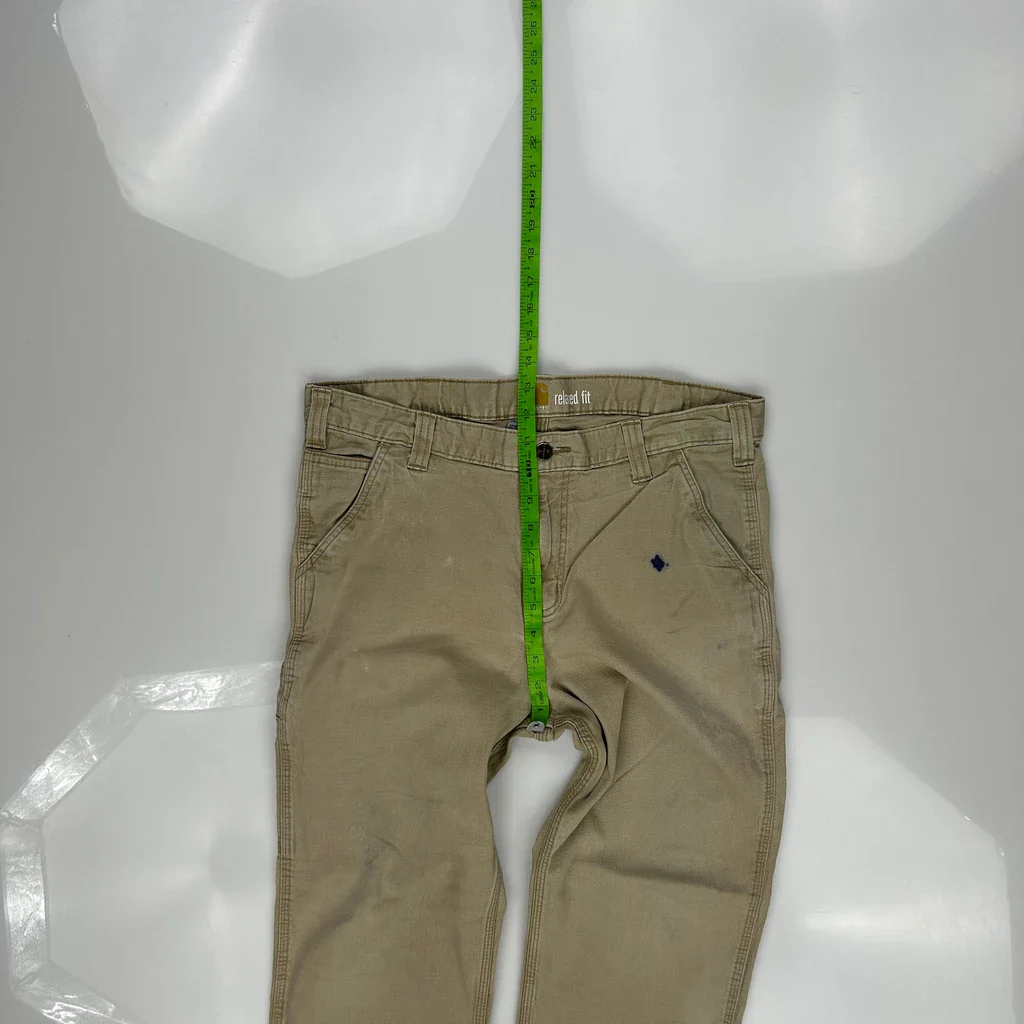 Carhartt Carpenter Trousers - 34W 28L Beige Cotton - Image 4