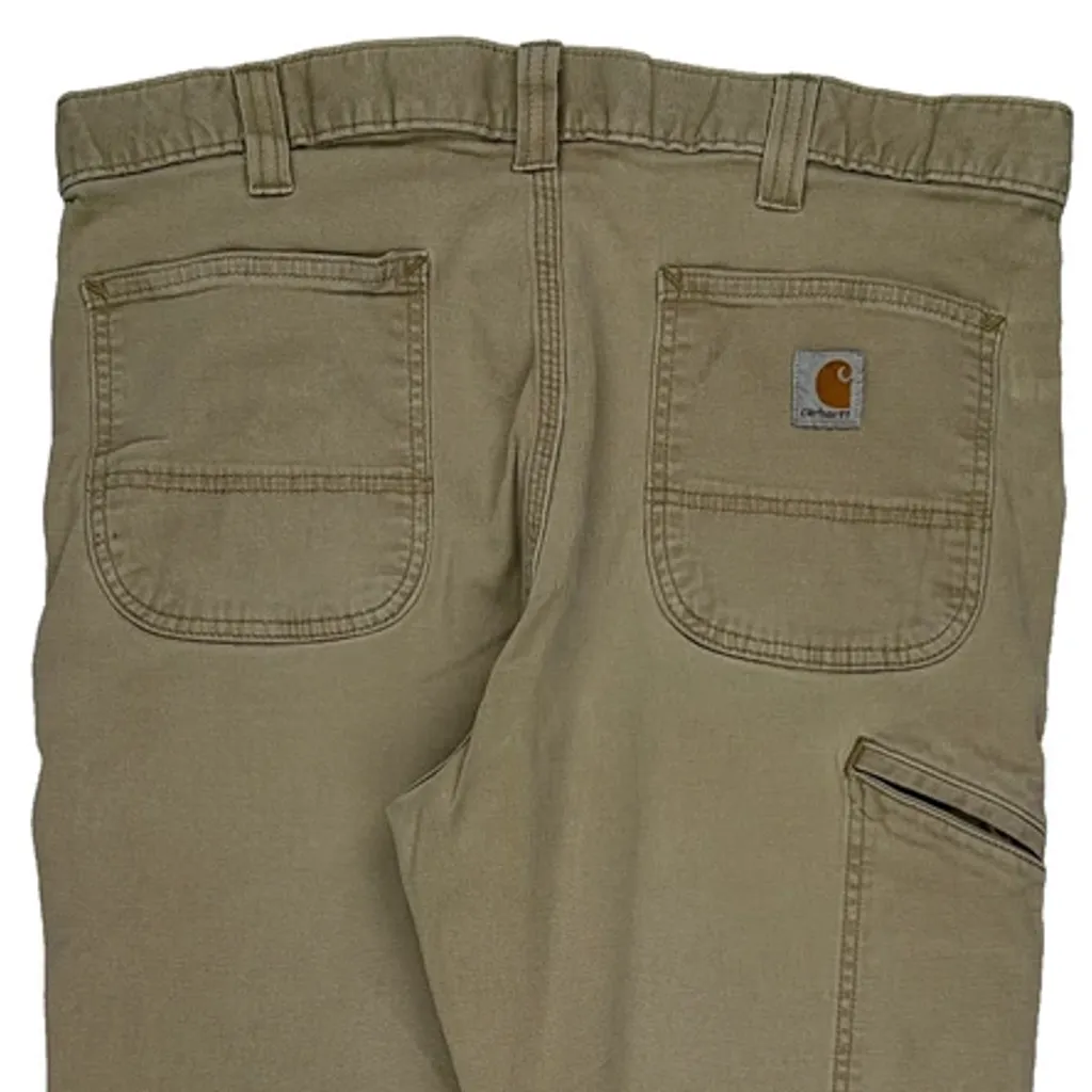 Carhartt Carpenter Trousers - 34W 28L Beige Cotton - Image 9