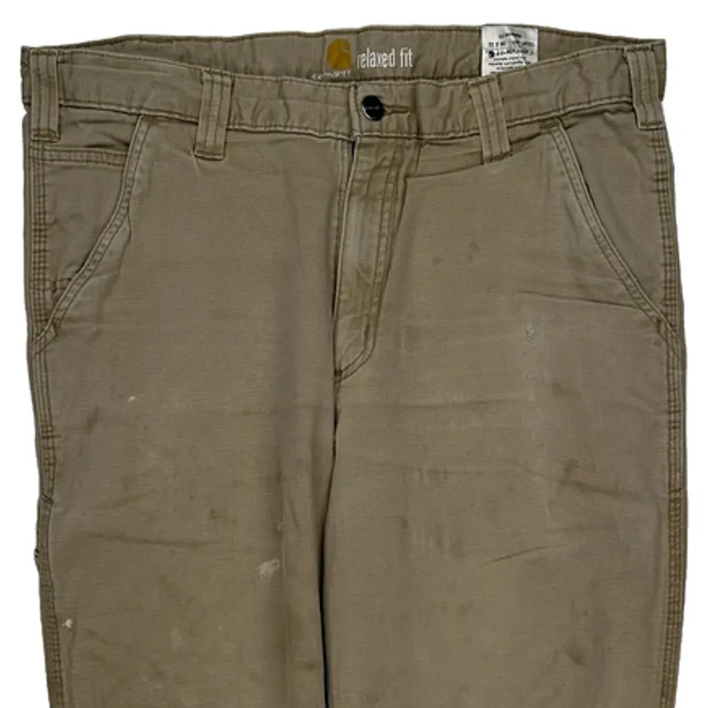 Carhartt Carpenter Trousers - 34W 31L Beige Cotton - Image 10