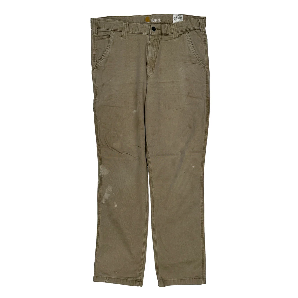 Carhartt Carpenter Trousers - 34W 31L Beige Cotton - Image 2