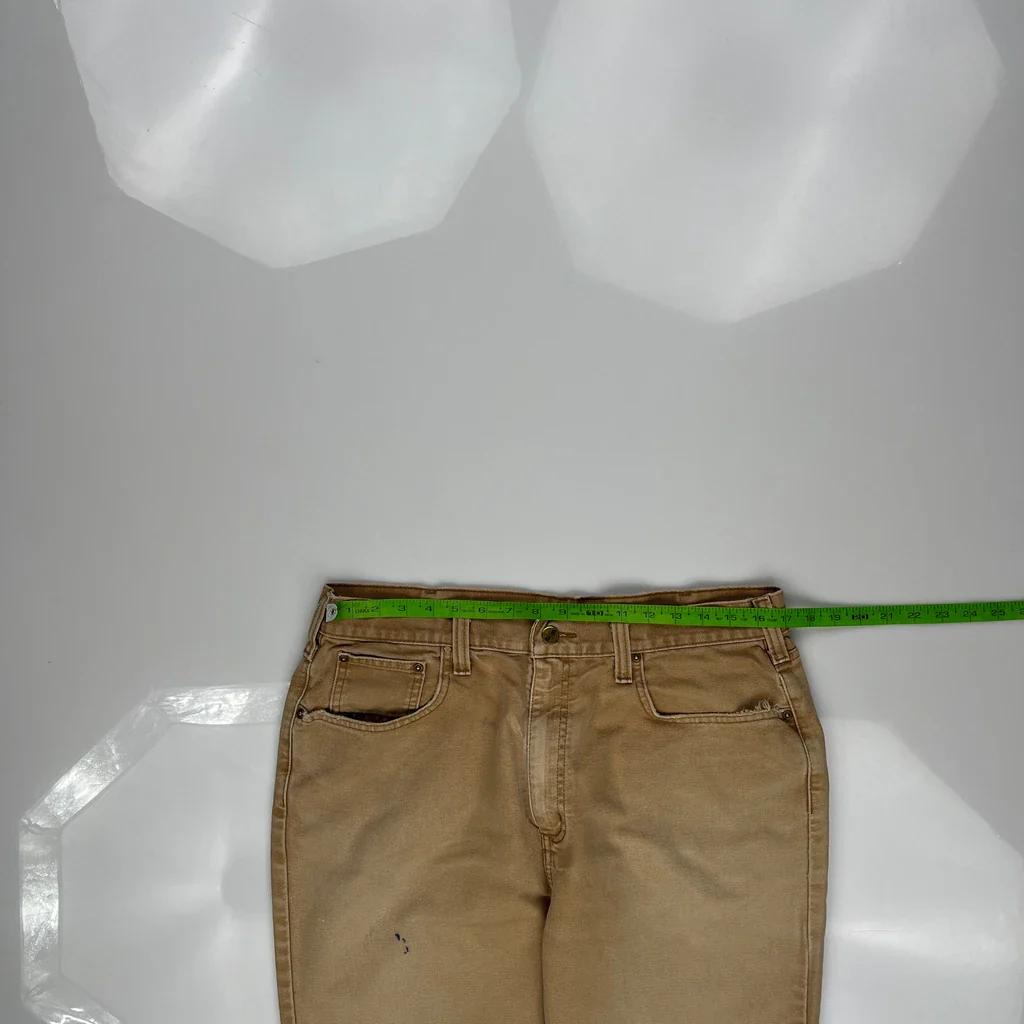 Carhartt Carpenter Trousers - 34W 35L Beige Cotton - Image 3