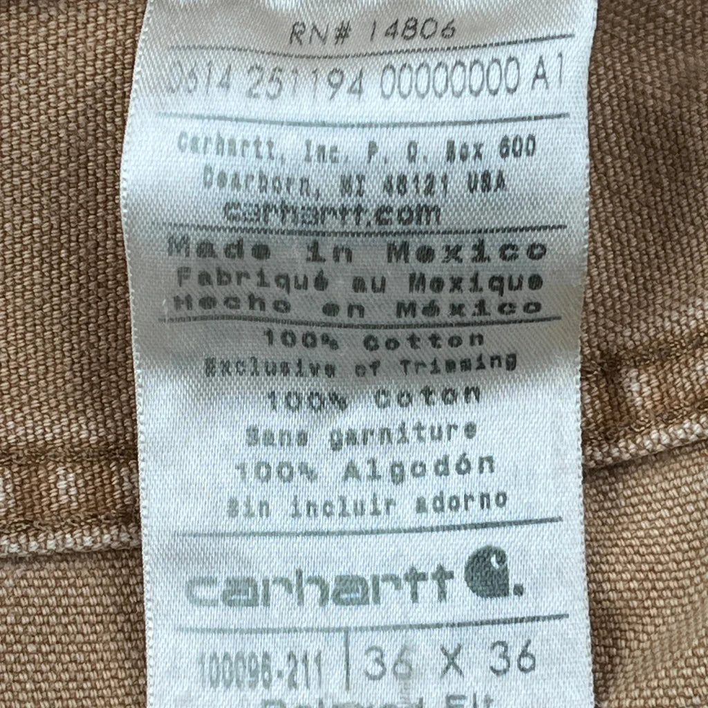 Carhartt Carpenter Trousers - 34W 35L Beige Cotton - Image 6