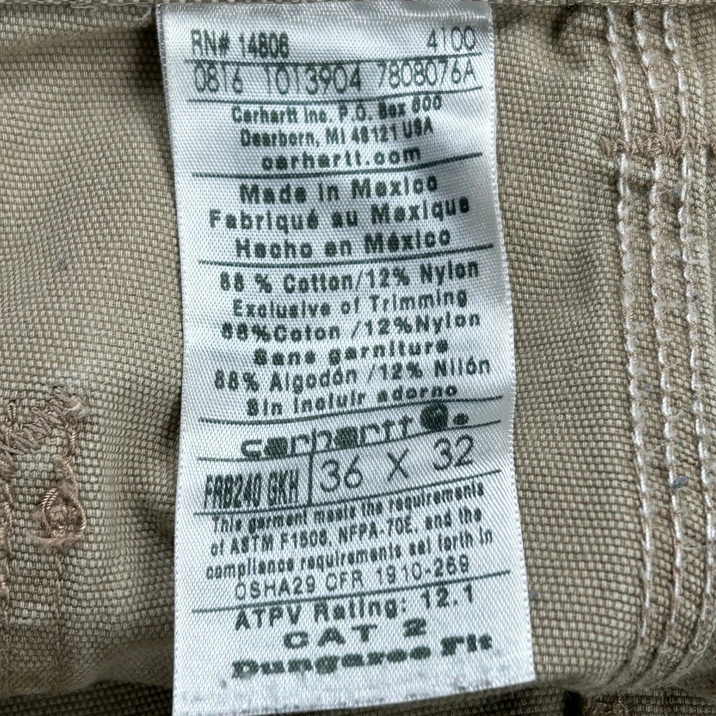 Carhartt Carpenter Trousers - 34W 32L Beige Cotton - Image 6