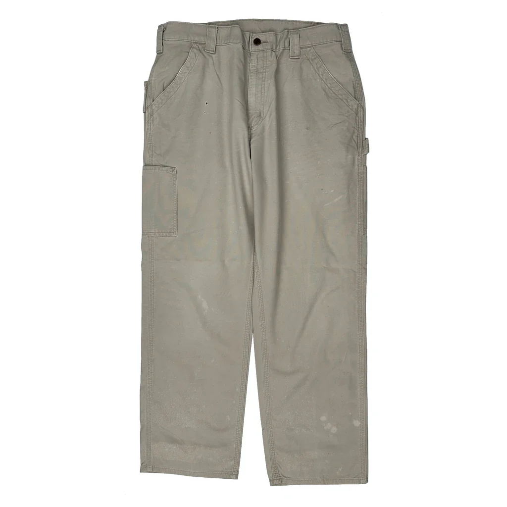 Carhartt Carpenter Trousers - 35W 32L Beige Cotton - Image 2
