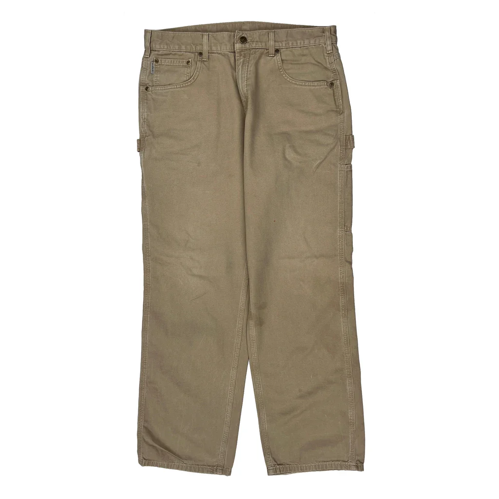 Carhartt Carpenter Trousers - 35W 32L Beige Cotton - Image 2
