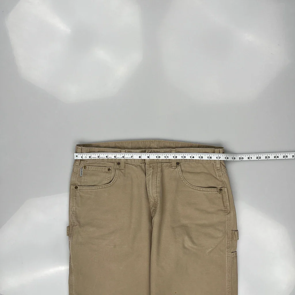 Carhartt Carpenter Trousers - 35W 32L Beige Cotton - Image 3