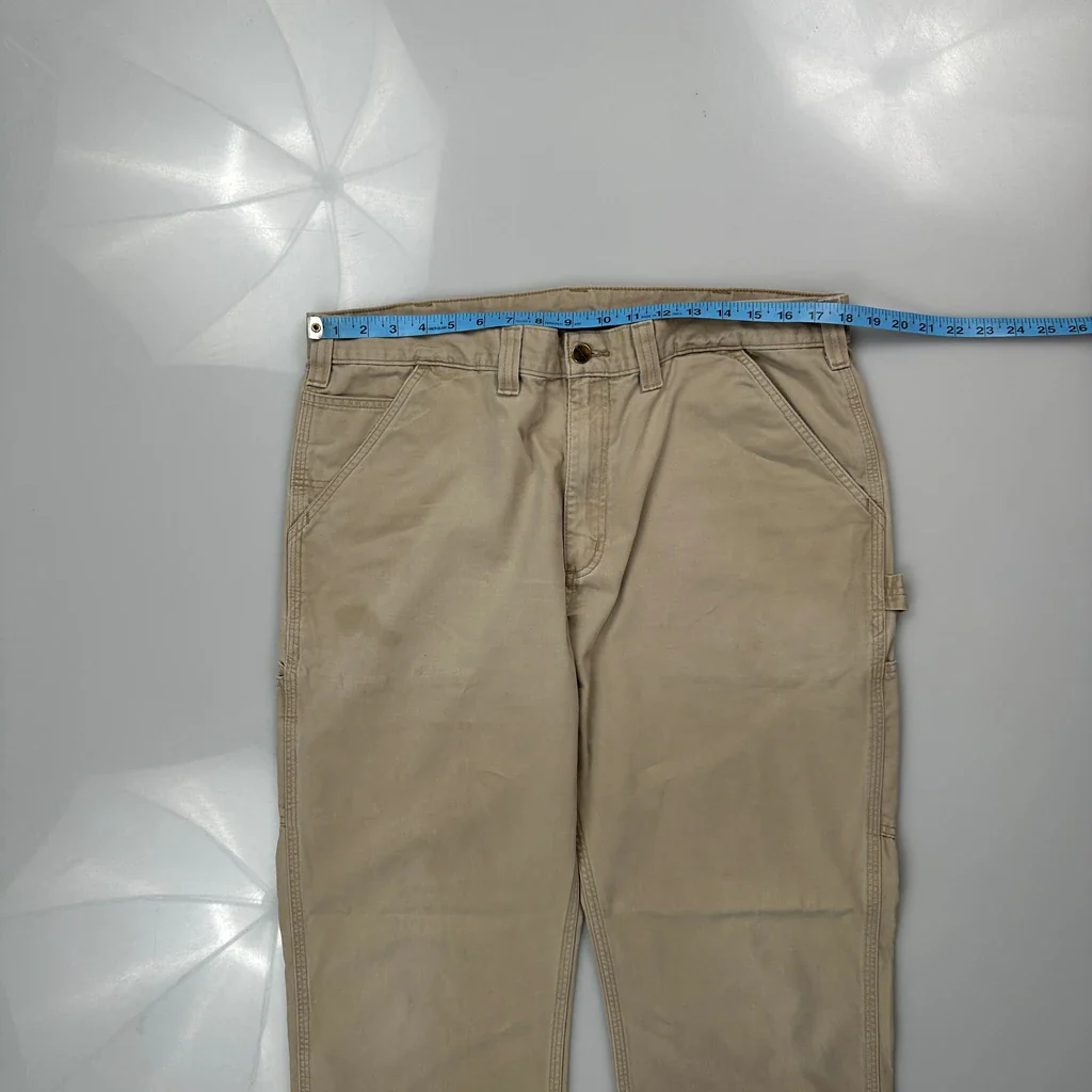 Carhartt Carpenter Trousers - 36W 32L Beige Cotton - Image 3