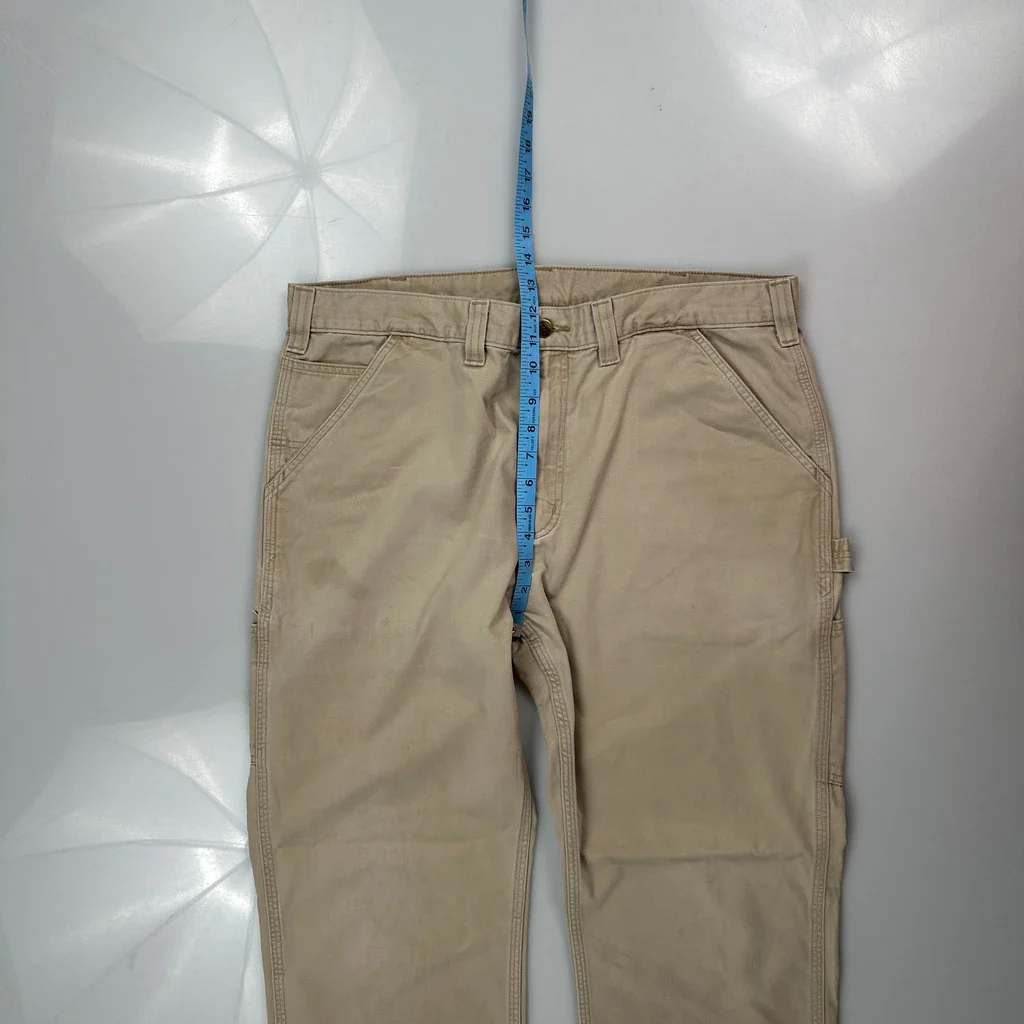 Carhartt Carpenter Trousers - 36W 32L Beige Cotton - Image 4
