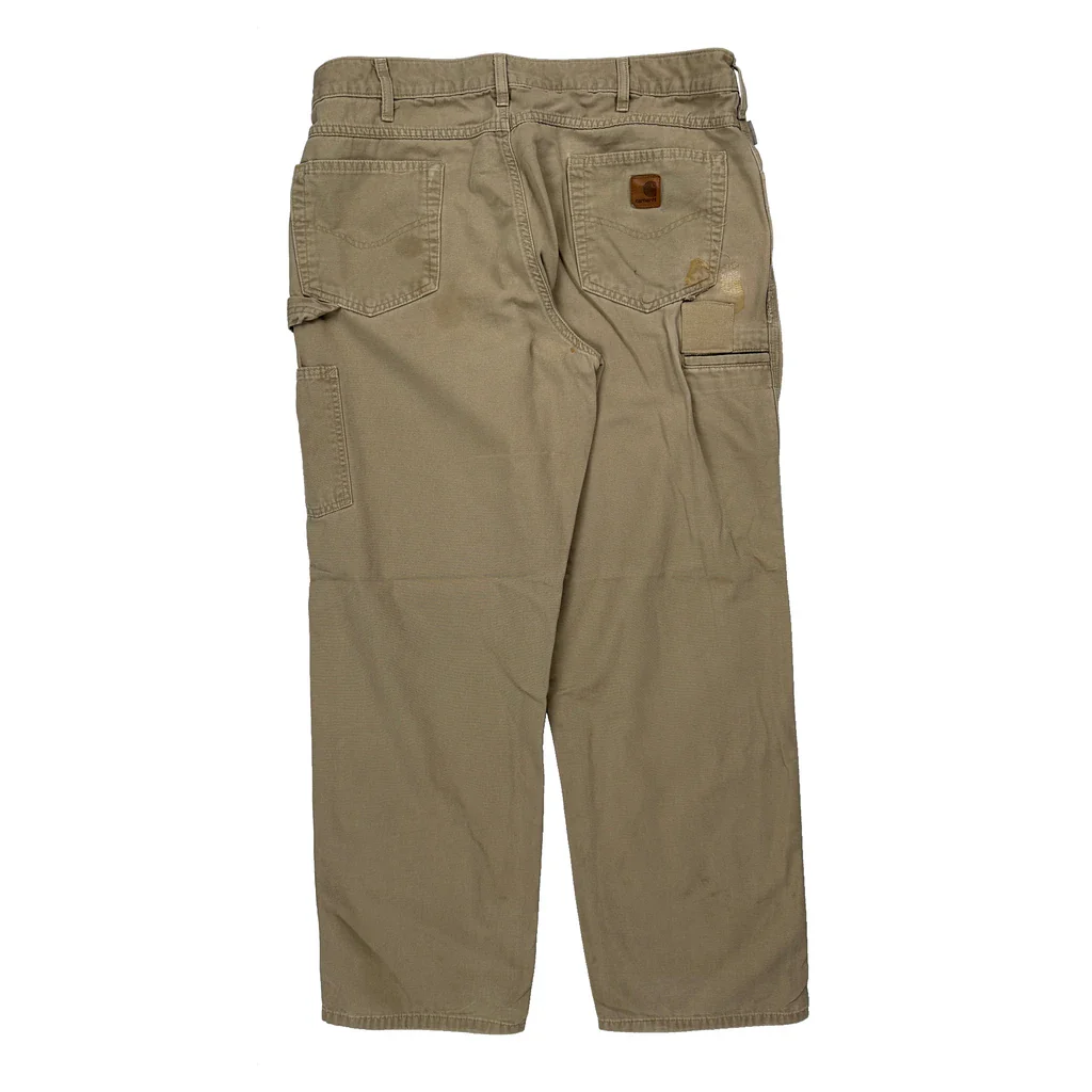Carhartt Carpenter Trousers - 36W 31L Beige Cotton