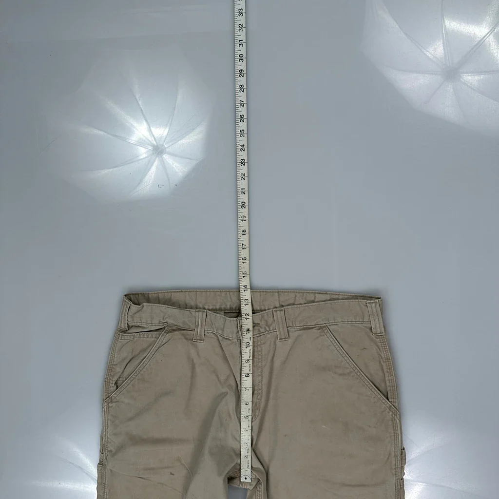Carhartt Carpenter Trousers - 36W 30L Beige Cotton - Image 4