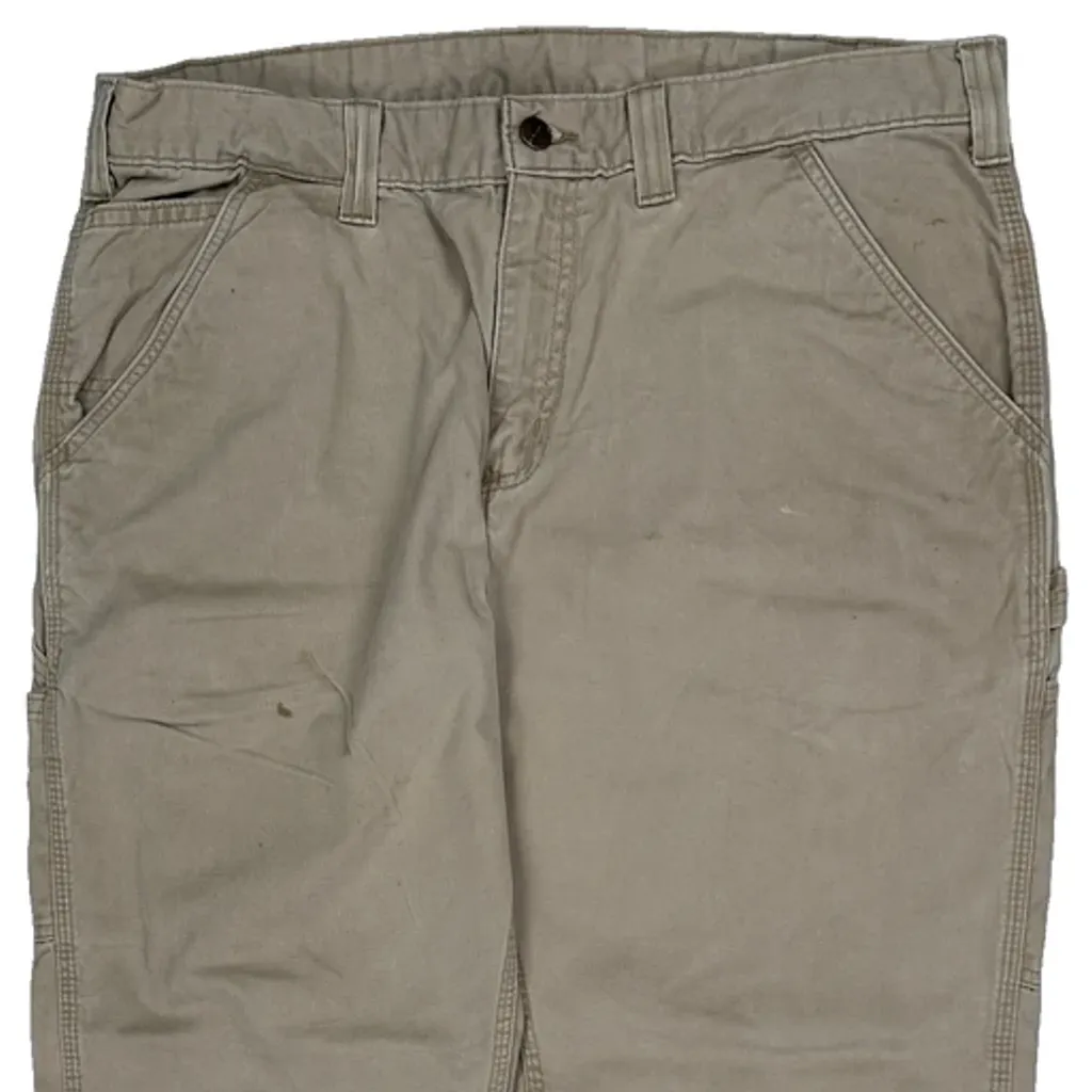 Carhartt Carpenter Trousers - 36W 30L Beige Cotton - Image 9
