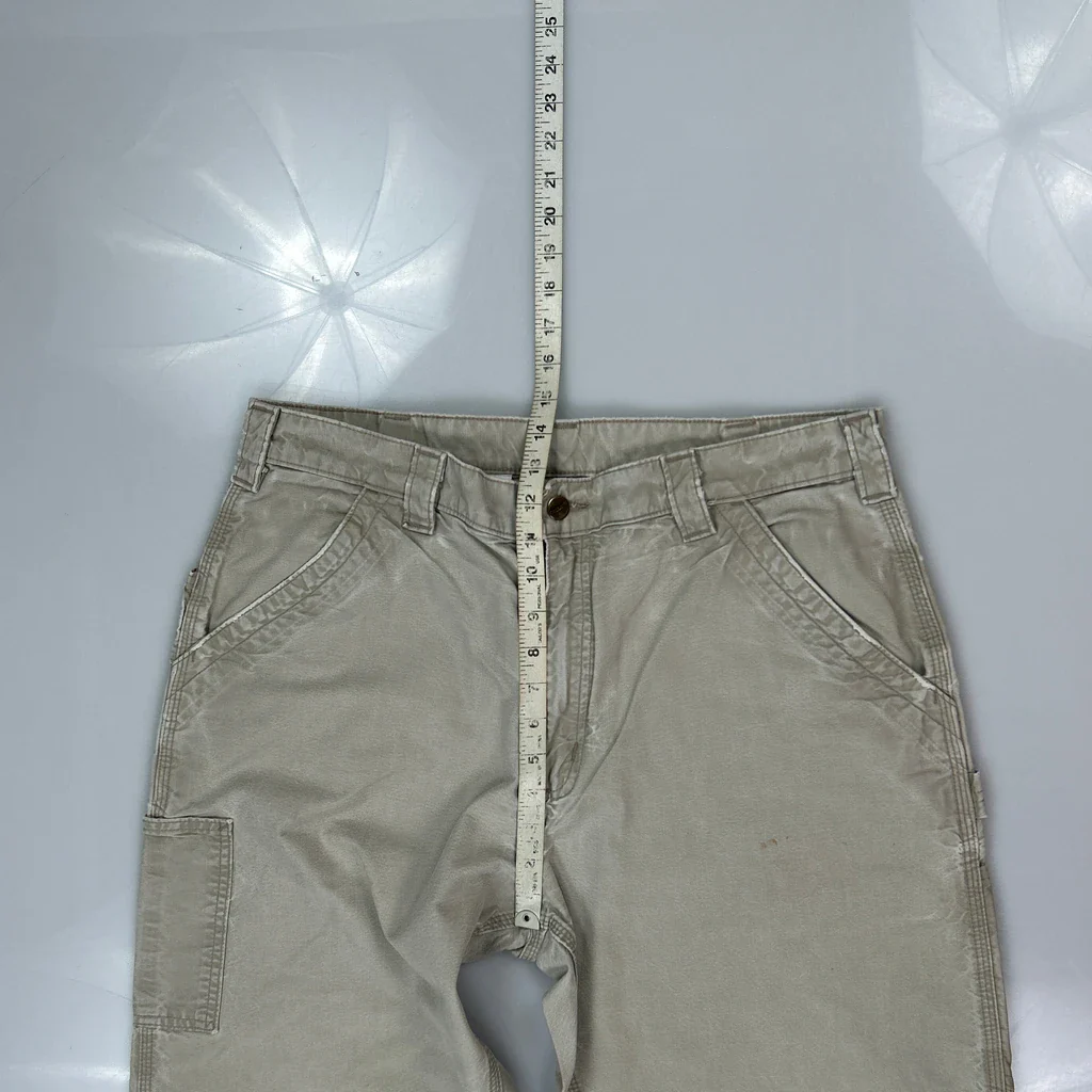 Carhartt Carpenter Trousers - 36W 32L Beige Cotton - Image 3