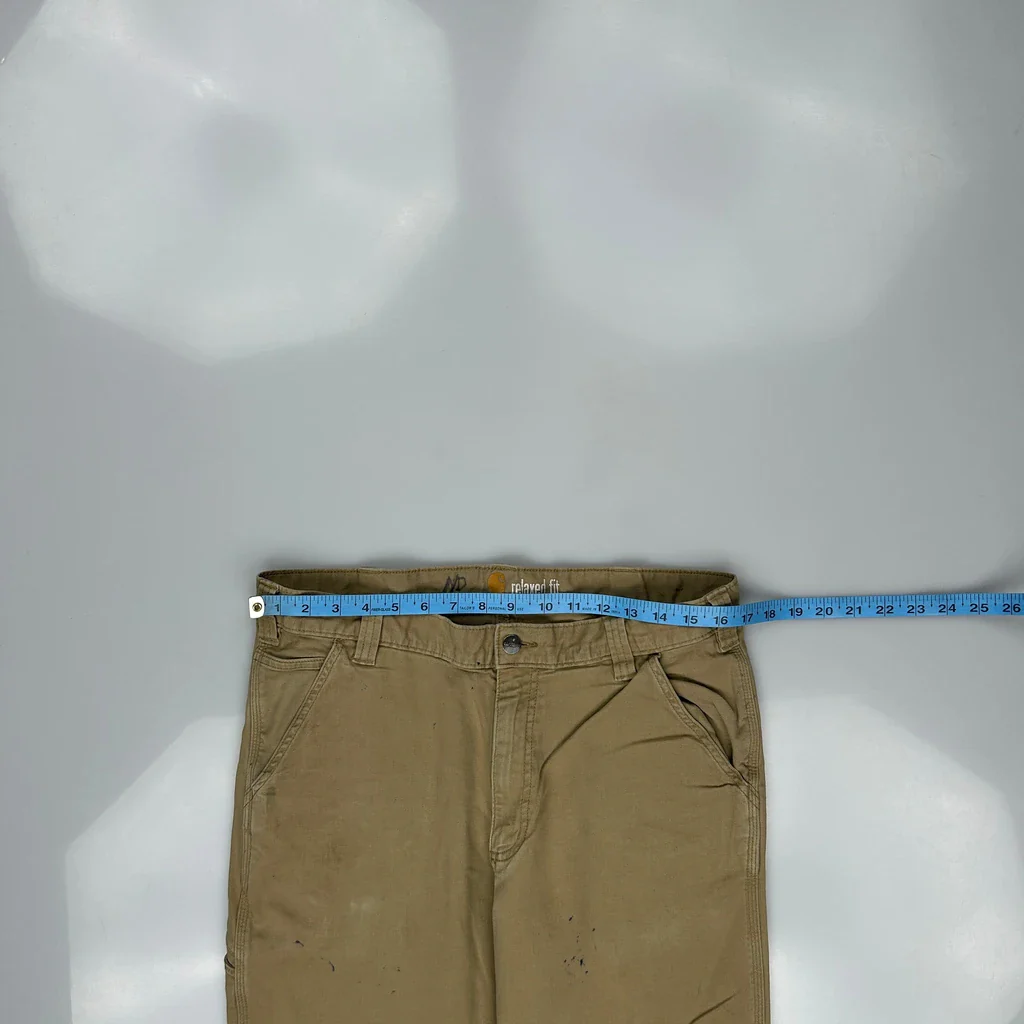 Carhartt Carpenter Trousers - 36W 32L Beige Cotton - Image 3