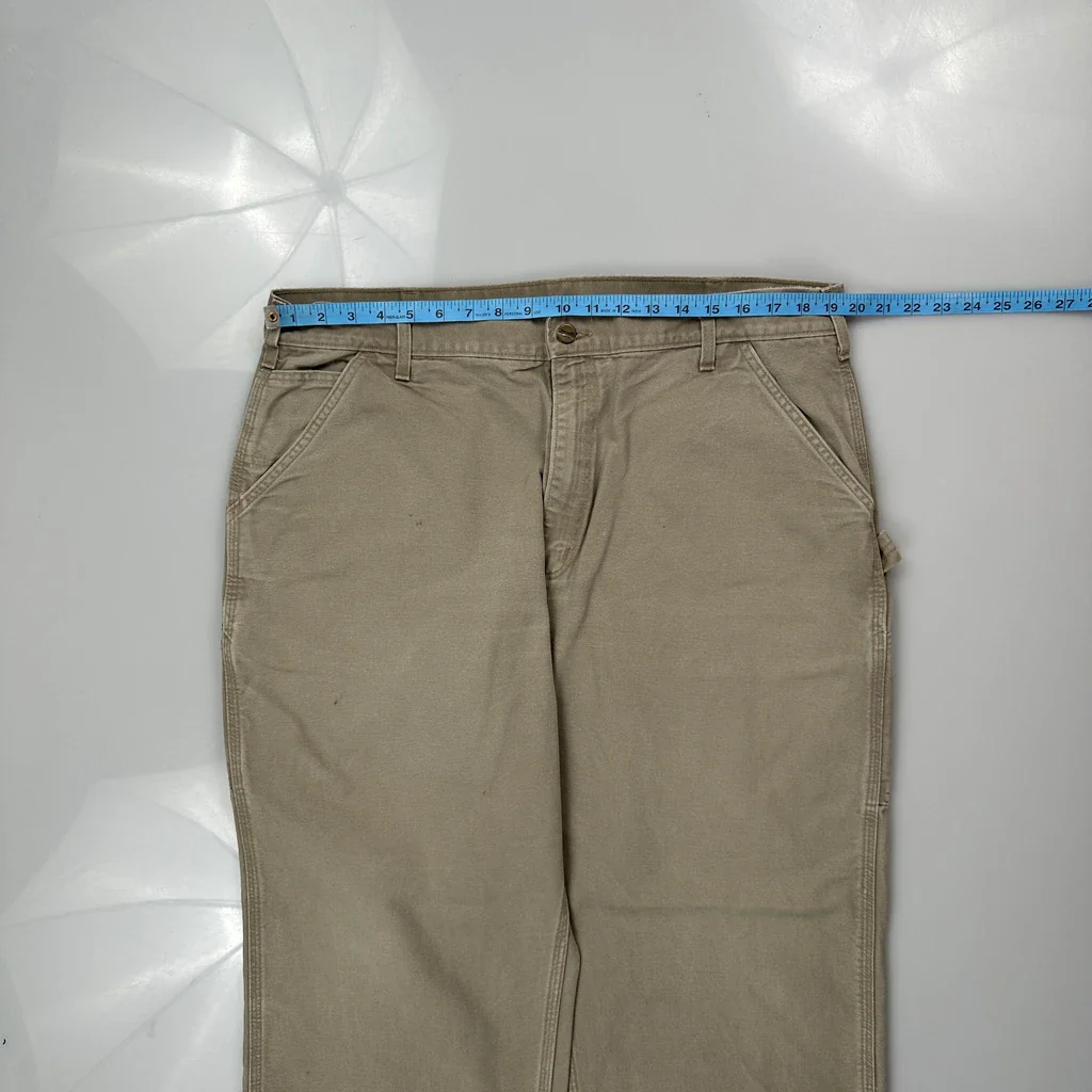 Carhartt Carpenter Trousers - 38W 31L Beige Cotton - Image 3