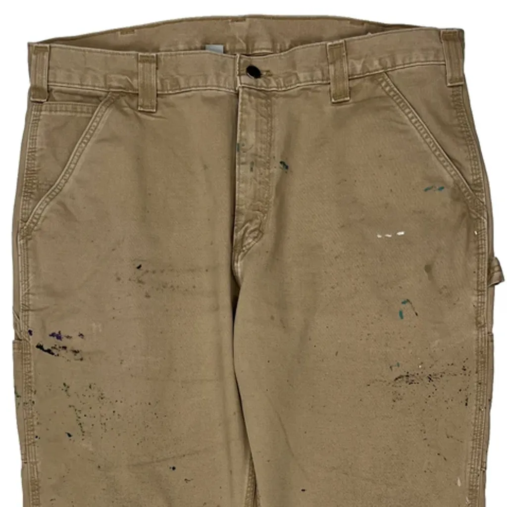 Carhartt Carpenter Trousers - 38W 32L Beige Cotton - Image 10