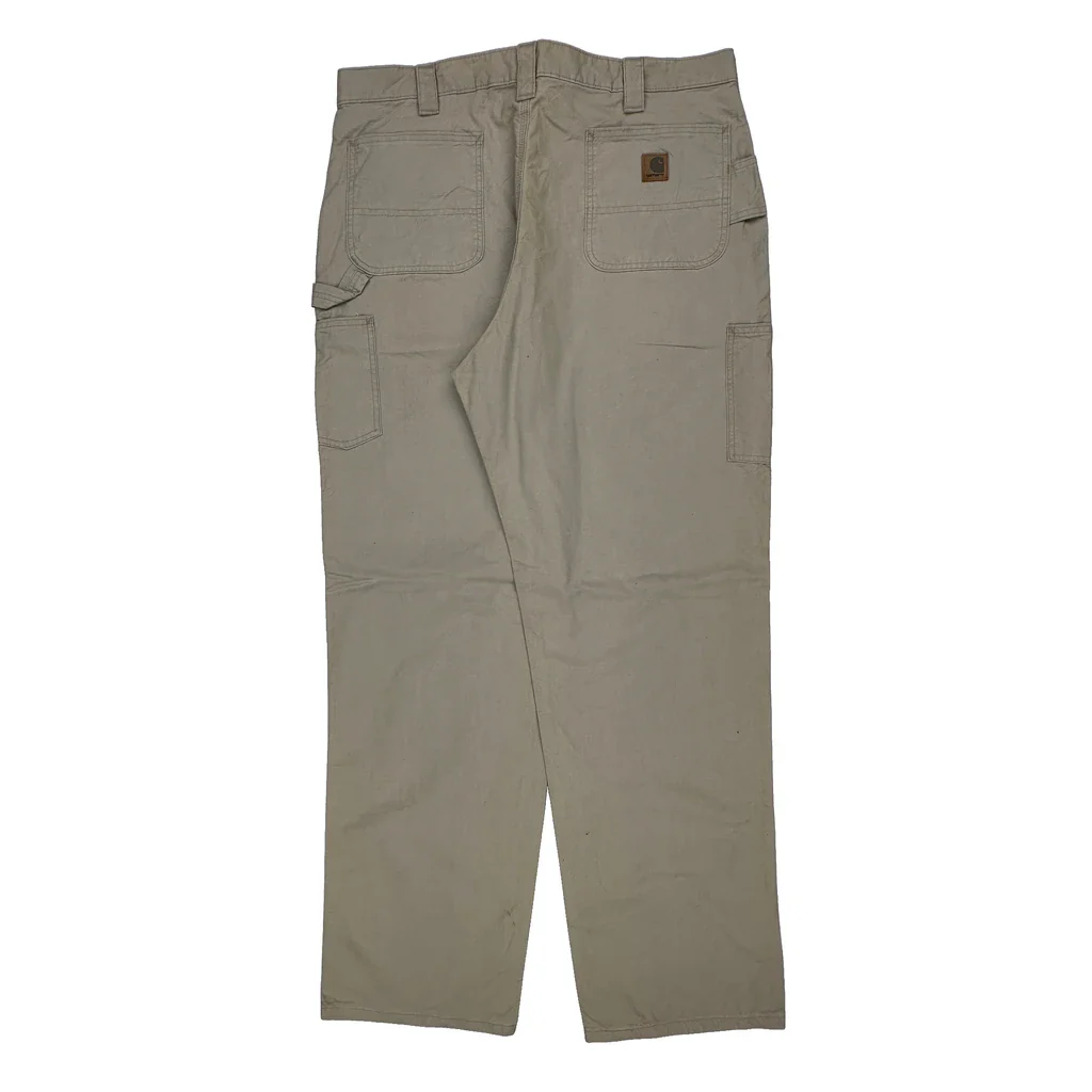 Carhartt Carpenter Trousers - 40W 32L Beige Cotton